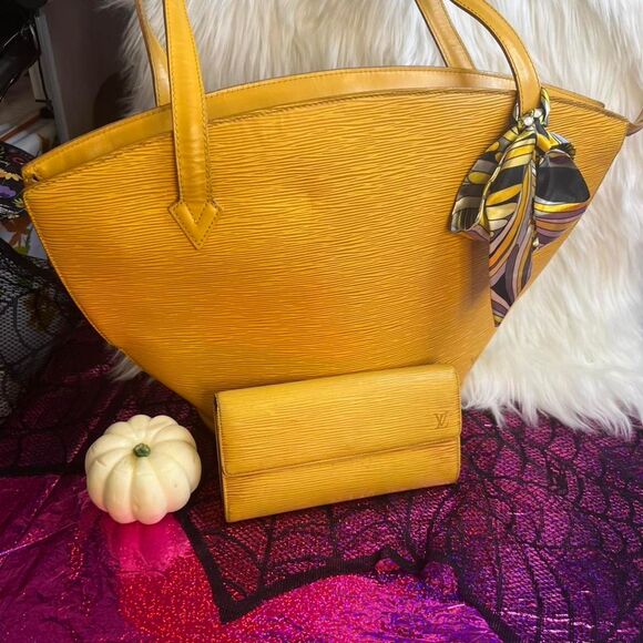 Louis-Vuitton Yellow St Jacques Epi leather bag and wallet bundle - Picture 1 of 9